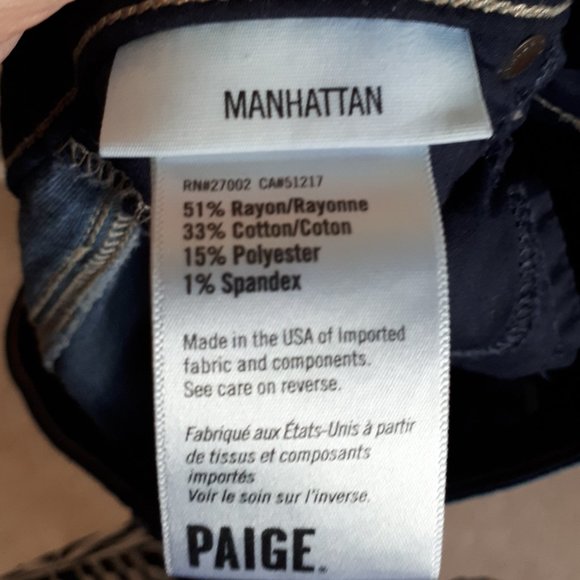 PAIGE / 28 x 30 / Womens Manhattan Bootcut Mid-Rise Denim Stretch Jeans - Seneca - Picture 8 of 13